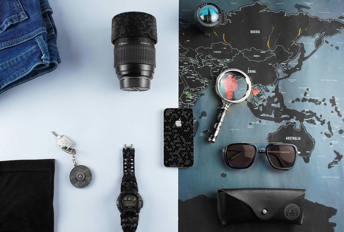 instagram reels with new luggage showing a matte-black spinner suitcase being rolled smoothly through a sunlit airport terminal